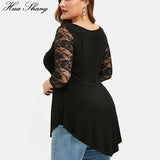 Floral Lace Hollow Out Tunic Blouse