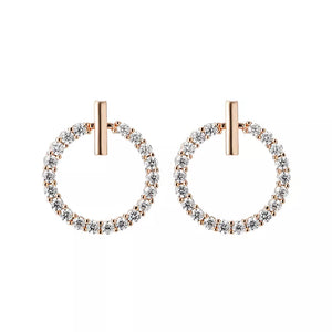 Crystal Rhinestone Round Stud Earrings