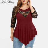 Floral Lace Hollow Out Tunic Blouse