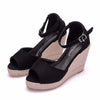 Straw Platform Wedge Shoes