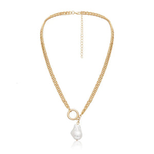 Retro Baroque Style Pearl Pendant Necklace