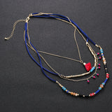 Multi Color Layer Bead Necklace