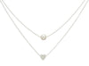 Sweet Double Layers Imitation Pearls Heart-shaped Pendant Necklace