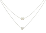 Sweet Double Layers Imitation Pearls Heart-shaped Pendant Necklace