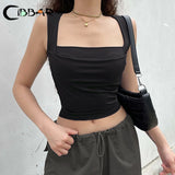 Elegant Square Collar Crop Top