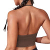 Solid Halter Backless Sport Bra