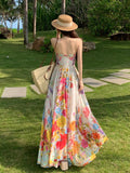 Summer Floral Print Boho Maxi Dress