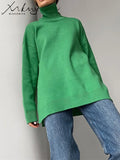 Turtleneck Side Split Knitted Sweater