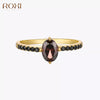 Exquisite Black Crystal Egg Shape  Ring