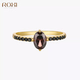 Exquisite Black Crystal Egg Shape  Ring