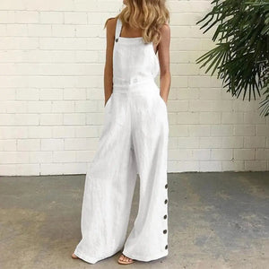 Wide Leg Side Button Jumpsuit