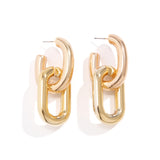 Vintage  Geometric U-Shape Link Drop Earrings