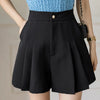 Solid Color Pleated Shorts