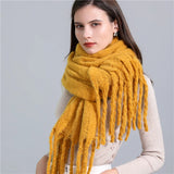 Plain Tassel Wool Scarf