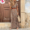 Vintage Paisley Print Long Dress