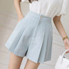 Solid Color Pleated Shorts