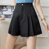 Solid Color Pleated Shorts