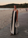 Black White Stripe Maxi Dress