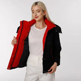 Winter Solid Down Jacket Coat With Pockets