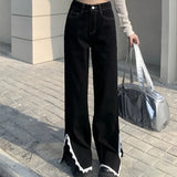 Split Design Wide Leg Jeans