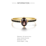 Exquisite Black Crystal Egg Shape  Ring