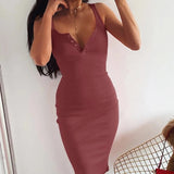 Knitted Elastic Knee-Length Dress